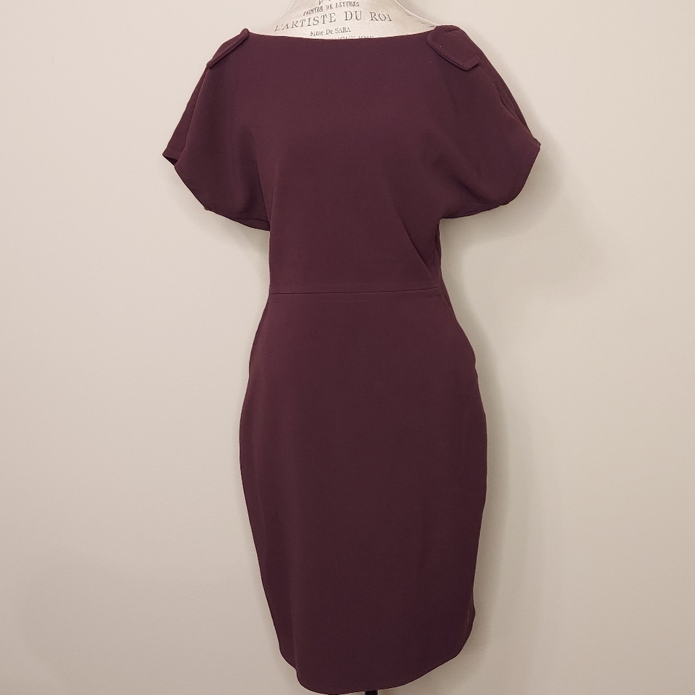 Rachel Roy Purple Boatneck Short Sleeve Dress Size 14